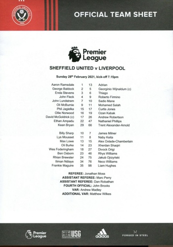 Teamsheet