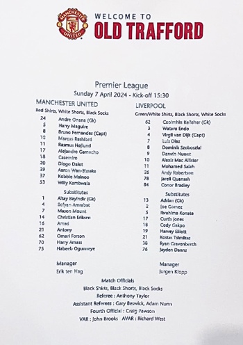 Teamsheet
