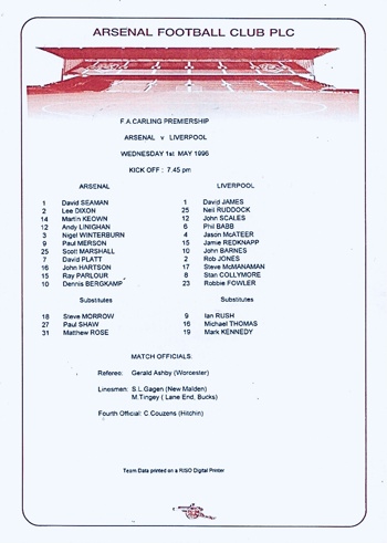 Teamsheet