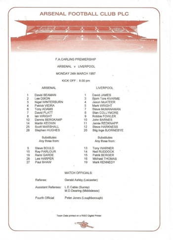 Teamsheet