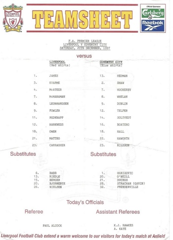 Teamsheet