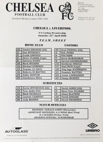 Teamsheet