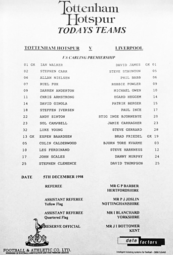 Teamsheet