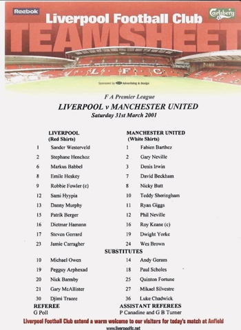 Teamsheet