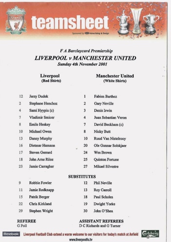 Teamsheet