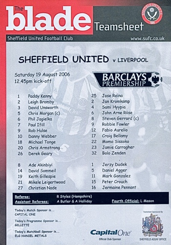 Teamsheet
