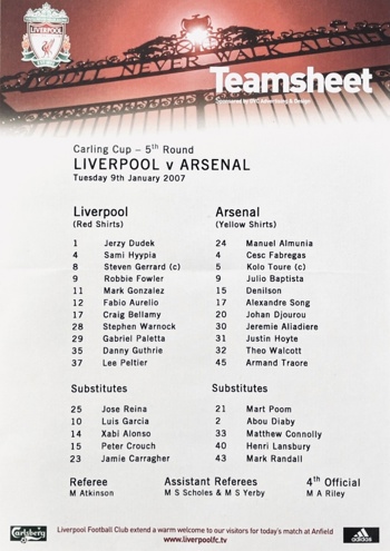 Teamsheet