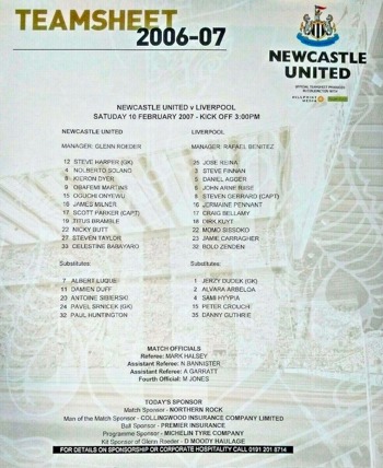 Teamsheet