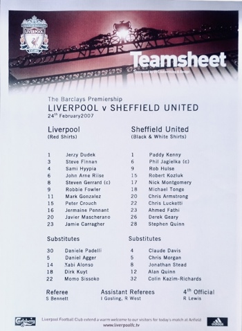 Teamsheet