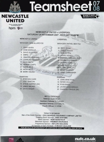 Teamsheet