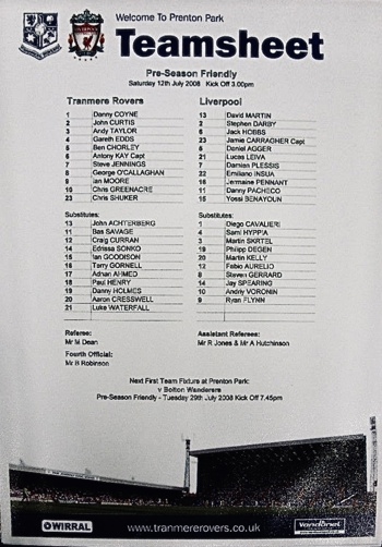 Teamsheet