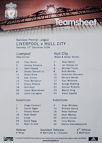 Teamsheet
