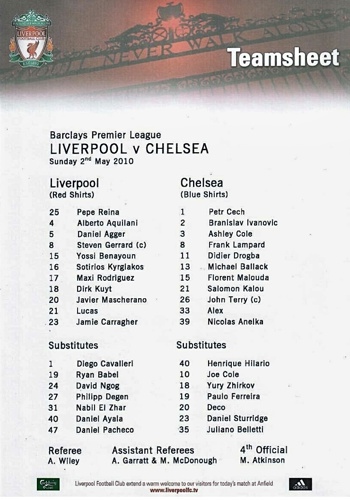 Teamsheet