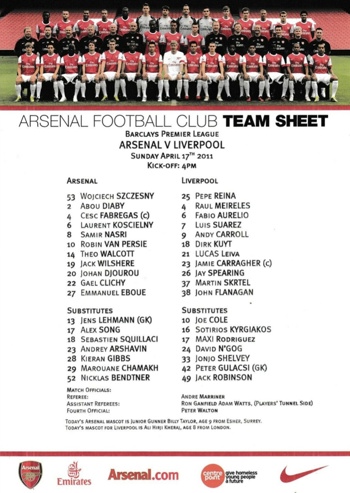 Teamsheet