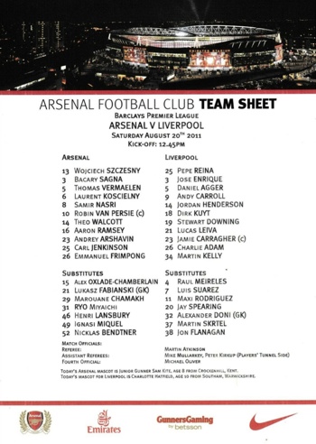 Teamsheet