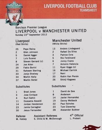 Teamsheet