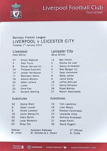 Teamsheet