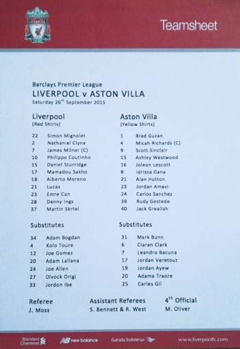 Teamsheet