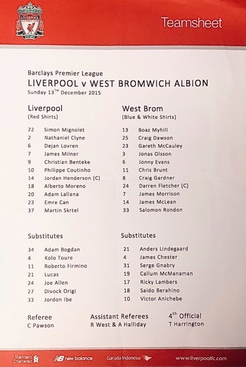 Teamsheet