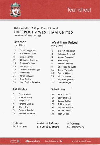 Teamsheet