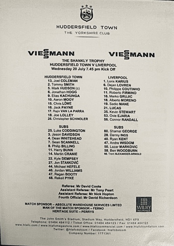 Teamsheet