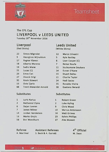 Teamsheet