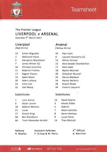 Teamsheet