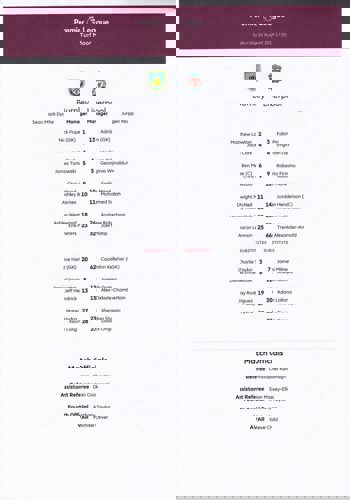 Teamsheet