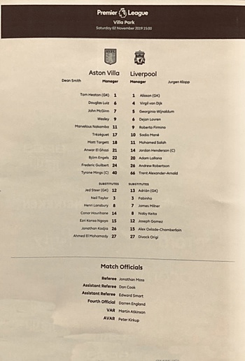 Teamsheet