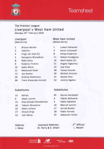 Teamsheet