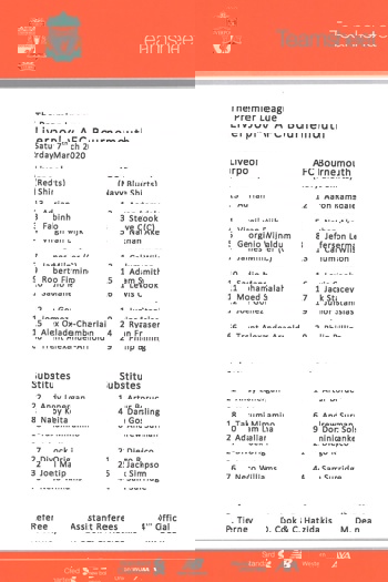 Teamsheet