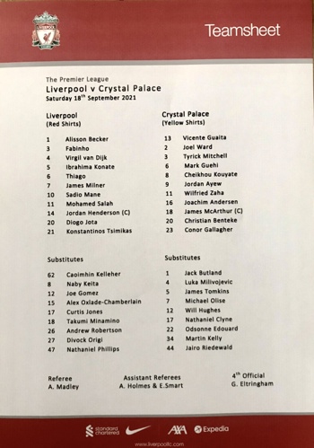 Teamsheet