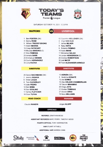 Teamsheet