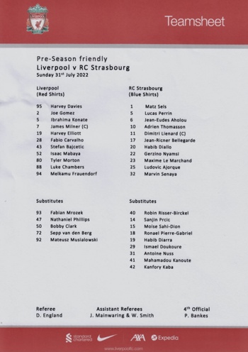 Teamsheet