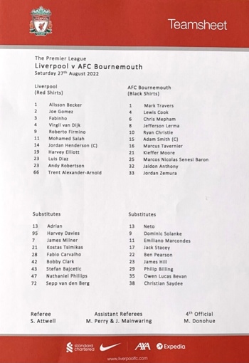 Teamsheet