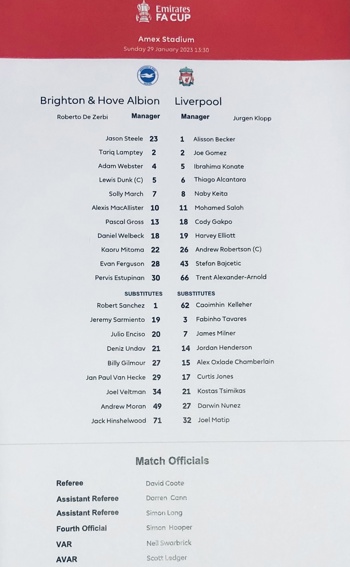 Teamsheet