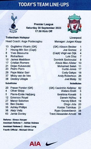 Teamsheet