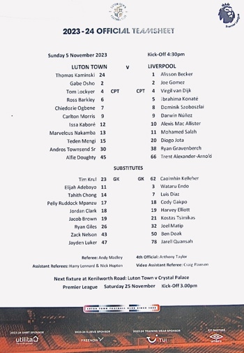 Teamsheet