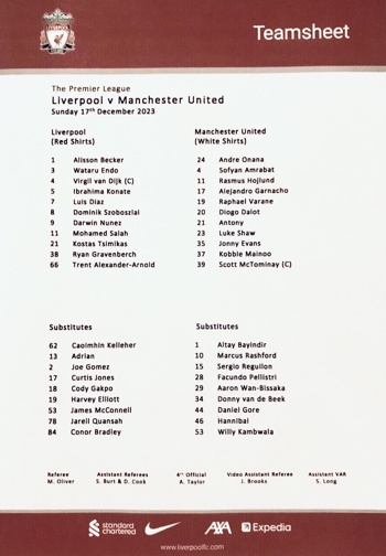 Teamsheet