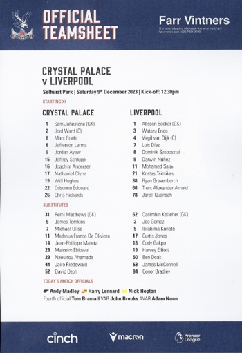 Teamsheet