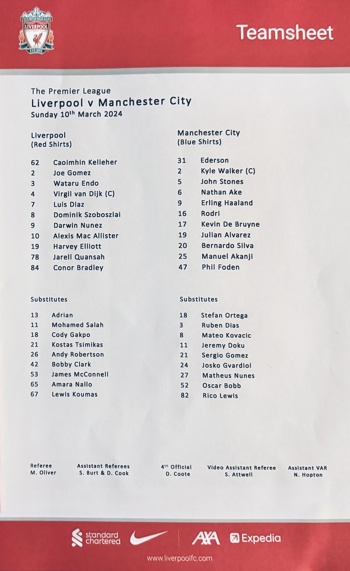 Teamsheet
