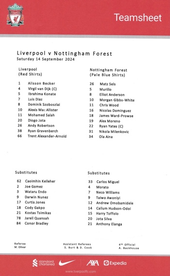 Teamsheet