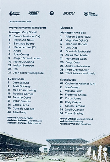 Teamsheet