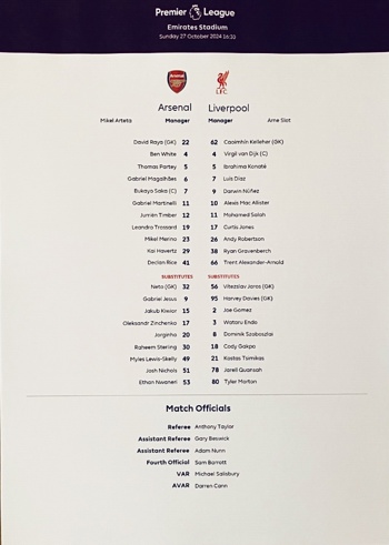 Teamsheet