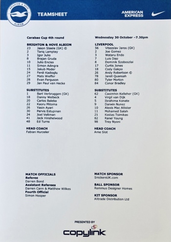 Teamsheet