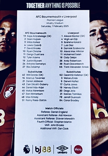 Teamsheet