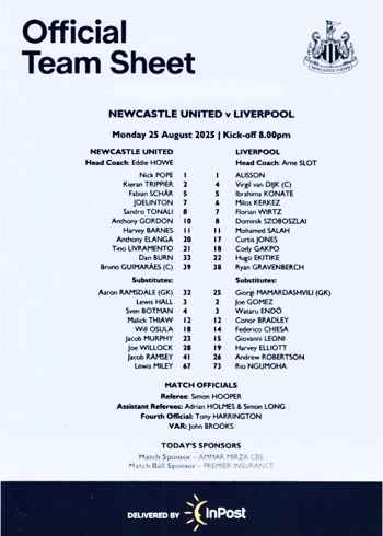 Teamsheet