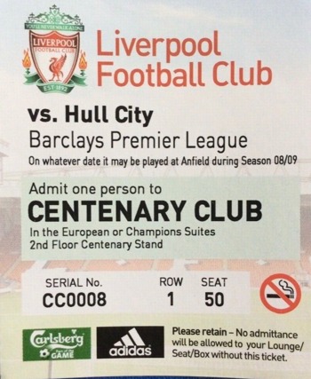 Centenary Club Ticket