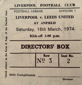 Directors Box Ticket