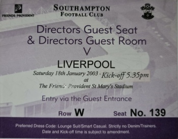 Directors Box Ticket